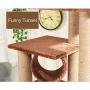 Medium Cat Tree, 102 inches Cat Tower Condo, Multi-Level Kittens Activity Center, Scratching Posts, Pet Furniture with Hammock and Tunnel