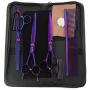 TIJERAS7/8'' Pet Dog Grooming Thinning Scissors Kit Cat Dog Grooming Shears Japanese 440C Blade Trimmers Blunt Tip Scissor for Groomer -One Set 4 Pcs