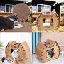 RISEPRO Cat House Scratcher Post Cardboard Condo Cave, Pet Apartment Cat Sofa, Scratching Pad, Cat Furniture, Cat Bed, Cat Scratching Post