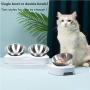 Elevated Cat Bowls with Stainless Steel Bowls, 15° Tilted Raised Cat Food and Water Bowls, Nonslip No Spill Pet Feeding Bowls for Cat and Small Dogs