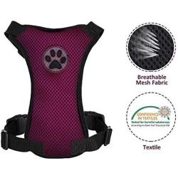 SlowTon Dog Car Harness Plus Connector Strap, Multifunction Adjustable Vest Harness Double Breathable Mesh Fabric with Car Vehicle Safety Seat Belt