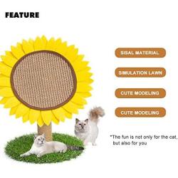 Tylu Natural Sisal Rope Cat Climbing Frame Furniture Sunflower Scratching Post for Climbing and Pet Activity