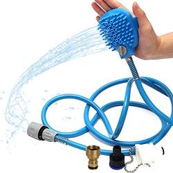 Dog Shower, Pet Bathing Tool, Pet Grooming Head Brush with Hose Attachment, with 3 Adapters, Suitable for Indoor and Outdoor or Garden