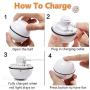 Cat Toy Ball USB Rechargeable 360 Degree Smart Self Rolling Interactive Pet Toy Built-in Spinning LED Light for Cat Chase Play,White