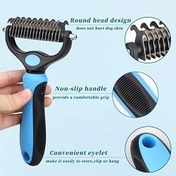 Umoonfine Dog Brush for Shedding, 2 Sided Pet Grooming Tool Undercoat Rake for Dogs & Cats, Large Extra Wide Pet Grooming Brush for Removing Shedding and Tangling, Without Pulling