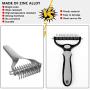DUTRIX Pet Grooming Brush 2 Sided Grooming Rake for Cats & Dogs &Horses Deshedding Mats & Tangles Best Dematting Tool for Short Medium Long Haired