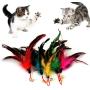ocijf179 Cat Teaser Replacement Head Pet Cat Kitten Teaser Bell Feather Wand Funny Interactive Toy Replacement Head - Blue