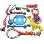 Flowersea998 Dog Rope Toys,Durable Cotton Pets Puppy Chew Dog Rope Toy Assortment for S M L Breeds Playing Playtime Teeth Cleaning Training Tug-of-War Balls Dog Bones Birthday Set of 11