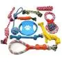 Flowersea998 Dog Rope Toys,Durable Cotton Pets Puppy Chew Dog Rope Toy Assortment for S M L Breeds Playing Playtime Teeth Cleaning Training Tug-of-War Balls Dog Bones Birthday Set of 11
