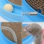 Ychaoya Cat Favorite Amusement Plate Funny Ball Cute Mouse Toys Cat Spring Corrugated Paper Scratching Posts Pet Toy, Random Color Delivery, Diameter: 40cm