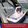 Devoted Doggy Deluxe Dog Booster Car Seat - Premium Quality Metal Frame Construction - Clip-on Safety Leash - Zipper Storage Pocket - Perfect for Small and Medium Pets Up to 15 Lbs