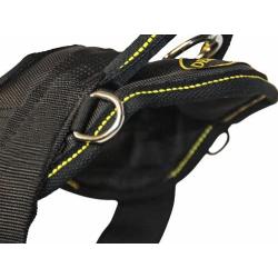 Dean and Tyler DT Dog Harness, Black with Yellow Trim