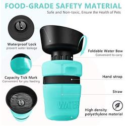 petnf Portable Dog Water Bottle,Upgraded 2 in 1 Pet Travel Bottle and Bowl,Leakproof Pet Drinking Bottle for Dog Cat Outdoor Hiking Walking,Lightweight Large Capacity Water Bottles,BPA Free