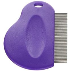 Master Grooming Tools Contoured Grip Flea Combs — Ergonomic Combs for Removing Fleas, Purple