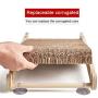DORY Cat Solid Wood Scratcher Post/Ramp, Replaceable core，Corrugated Cardboard Kitty Scratching Pad Lounge Relaxing Bed with Suction Cups, Save Your Furniture