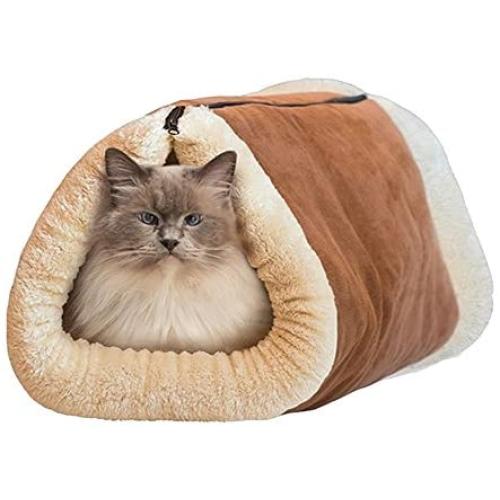 WOWOWMEOW 2 in 1 Cat Tunnel Bed Cave Hideout