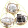 PAWZ Road Modern Cat Tree, Cat Sky Castle with 2 Cozy Condos, Large Space Capsule Nest and Interactive Spring Balls