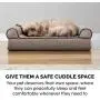 Furhaven Pet Dog Bed - Cooling Gel Memory Foam Faux Fleece and Chenille Soft Woven Traditional Sofa-Style Living Room Couch Pet Bed with Removable Cover for Dogs and Cats Furhaven Pet Dog Bed - Cooling Gel Memory Foam Faux Fleece and Chenille Soft Woven Traditional Sofa-Style Living Room Couch Pet Bed with Removable Cover for Dogs and Cats