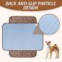 Waterproof Dog Food Mat Non-Slip - 2 Pack Dog Bowl Mat Absorbent Pet Feeding Mats Washable Pee Pads for Puppies Cats, Bone & Paw Pattern 35.4'' X 23.6''