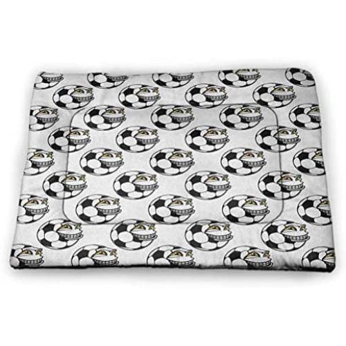 Snowman Pet Mat Bed 3D Style Fun Character Greeting Traditional Colors Seasonal Celebration Theme Pet Mats for Food and Water for Wood Floors Green Red White