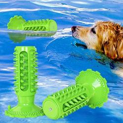 Squeaky Dog Float Toys Suction Cup Pull Puppy Toy Dogs Supplies Super Bite-Resistant Pet Chew Molar Stick New Material Toothbrush That Brush Teeth by Himself (Green)