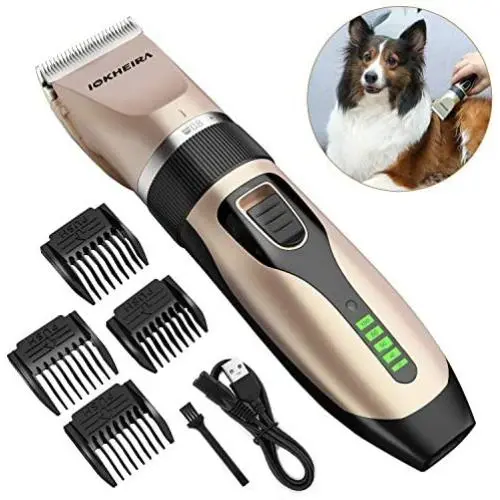 IOKHERIA Dog Grooming Clippers,Professional USB Rechargeable Cordless Dog Clippers Kit,Heavy Duty 12V High Power Low Noise Dog Hair Clippers with LED Display for Large Dogs, Cats, and Other Pets IOKHERIA Dog Grooming Clippers,Professional USB Rechargeable Cordless Dog Clippers Kit,Heavy Duty 12V High Power Low Noise Dog Hair Clippers with LED Display for Large Dogs, Cats, and Other Pets