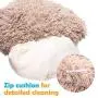 Houseables Comfort & Anti-Anxiety Dog Bed, Beds for Dogs, 30” x 30” x 5”, Beige, Round, Cuddler, Plush Donut Pillow, Cats, Puppy, Snuggle, Slumber Ball, Doggy Nest, Burrow, Washable, Self-Warming