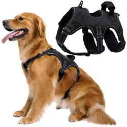 PUPTECK Dog Harness No Pull, Adjustable Reflective Oxford Outdoor Pet Vest, Easy Control Padded Handle for Medium Large Dogs