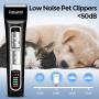 Dog Clippers Shaver 12V High Power for Thick Heavy Coats Quiet Plug-in Pet Electric Professional Hair Grooming Clippers kit with Guard Combs Brush for Dogs Cats