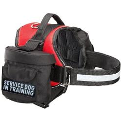 Doggie Stylz Service Dog in Training Harness with Removable Saddle Bag Dogs Backpack Harness Pack Carrier. 2 Removable Patches. Please Measure Dog Before Ordering. Made