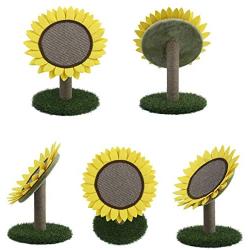 pawstrip Cat Scratching Post Sunflower, Natural Sisal Kitty Claw Scratching Post - 18'' x 15'' Cute Interactive Round Scratcher Board Activity Pad Toys for Kitten & Cat