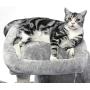 SUPERJARE Cat Tree with Plush Perch & Dangling Balls, Activity Kitten Centre Tower Equipped with Basket, Scratching Posts and Plush Condos