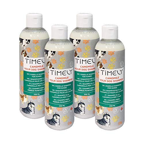 Timely Camomile Your Dog Shampoo, Gentle yet Thorough for Rough, Dry Hair (Pack of 4 x 250 ml)
