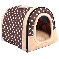 Obundi Winter 2-in-1 Covered Cat Bed Portable Indoor Pet House Unique Cozy Plush Foldable Small Dog House 7 Colors