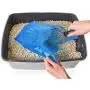 Doggie Walk Bags Kitty Waste Bags Cat Litter Bags with Easy Tie Handles, Extra Large and Leak Proof, Fits Large Sized Scoops, Blue Baby Powder Scented, 5 x 7 x 17 Inches