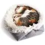 4CLAWS Furry Pet Bed/Mat (Convertible) White/Grey 4CLAWS Furry Pet Bed/Mat (Convertible) White/Grey