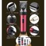 LOVEPET Pet Beauty Hair Clipper Professional Dog Fader Low Noise Rechargeable Electric Hair Trim Set Suitable for Pets Dogs and Cats (Red)