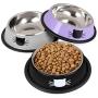 Legendog Cat Bowl Pet Bowl Stainless Steel Cat Food Water Bowl with Non-Slip Rubber Base Small Pet Bowl Cat Feeding Bowls Set of 3