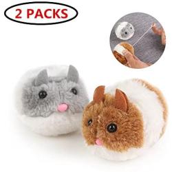 Cat Toys Mice, Ji Speed Interactive Toys Cat Teaser Faux Fur Mouse Catching Toys For Kittens, 2 Packs(grey&brown Mouse)/ 10 Packs(Mouse in Cage Ball at Random Color)