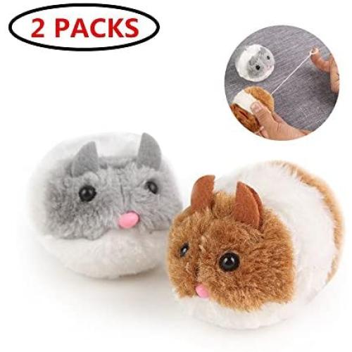 Cat Toys Mice, Ji Speed Interactive Toys Cat Teaser Faux Fur Mouse Catching Toys For Kittens, 2 Packs(grey&brown Mouse)/ 10 Packs(Mouse in Cage Ball at Random Color)