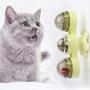 ocijf179 Pet Toy Kitten Turntable Spinning Windmill Sucker Funny Interactive Cat Toy Pet Supply - Green