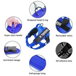 No Pull Dog Harness with Reflective Straps Adjustable Service Dogs Vest with Nylon Handle Easy Control in Training Pet Halters with Hook Oxford Fabric for Small Medium Large Dogs