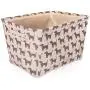 White Dog Canvas Storage Basket Box for Household Items or Toys - with Gray Dog Pattern. 16.5in x 12.5in x 7.5in