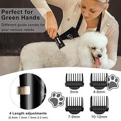 Hatteker Dog Clippers Professional Pet Grooming Kit Low Noise Cordless Waterproof Cat Hair Trimmer with Comb Guides Scissors