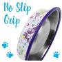 Weebo Pets 3-in-1 Cat Food & Water Bowls with Mat Set - Cat Tales: The Regulars Premium 4 oz. Stainless Steel Dishes with Food-Grade Silicone Feeding/Litter Box Mat