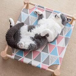 PAOPO Cat Hammock,Cat Bed Pet Cot for Cat Puppy Hammock Lounge,Detachable Portable Indoor/Outdoor Use
