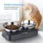 Vekonn Elevated Cat Bowl, Cat and Small Dog Food Bowl Stand, 2 Stainless Steel Cat Food Bowls, Non Slip No Spill, Healthy Eating Posture and Ergonomics for Pets Vekonn Elevated Cat Bowl, Cat and Small Dog Food Bowl Stand, 2 Stainless Steel Cat Food Bowls, Non Slip No Spill, Healthy Eating Posture and Ergonomics for Pets