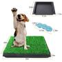 KZNANZN Dog Grass Pad with Tray,Artificial Grass Turf Professional Potty Patch with Drawer Indoor/Outdoor Training Dog Pee Potty Pad,Suitable for Medium and Small Dog -with a Dog Chewing Toy