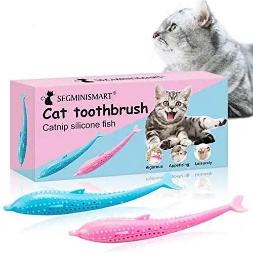 Cat Toothbrush Toy, Catnip Toys for Cats, Cat Toys with Catnip, Teeth Cleaning Toy for Cats, Silicone Fish Toys Pet Molar Stick Cat Teeth Cleaning Brush, Interactive Chew Toy for Pet Cat Kitten, 2 PCS Cat Toothbrush Toy, Catnip Toys for Cats, Cat Toys with Catnip, Teeth Cleaning Toy for Cats, Silicone Fish Toys Pet Molar Stick Cat Teeth Cleaning Brush, Interactive Chew Toy for Pet Cat Kitten, 2 PCS