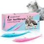 Cat Toothbrush Toy, Catnip Toys for Cats, Cat Toys with Catnip, Teeth Cleaning Toy for Cats, Silicone Fish Toys Pet Molar Stick Cat Teeth Cleaning Brush, Interactive Chew Toy for Pet Cat Kitten, 2 PCS Cat Toothbrush Toy, Catnip Toys for Cats, Cat Toys with Catnip, Teeth Cleaning Toy for Cats, Silicone Fish Toys Pet Molar Stick Cat Teeth Cleaning Brush, Interactive Chew Toy for Pet Cat Kitten, 2 PCS
